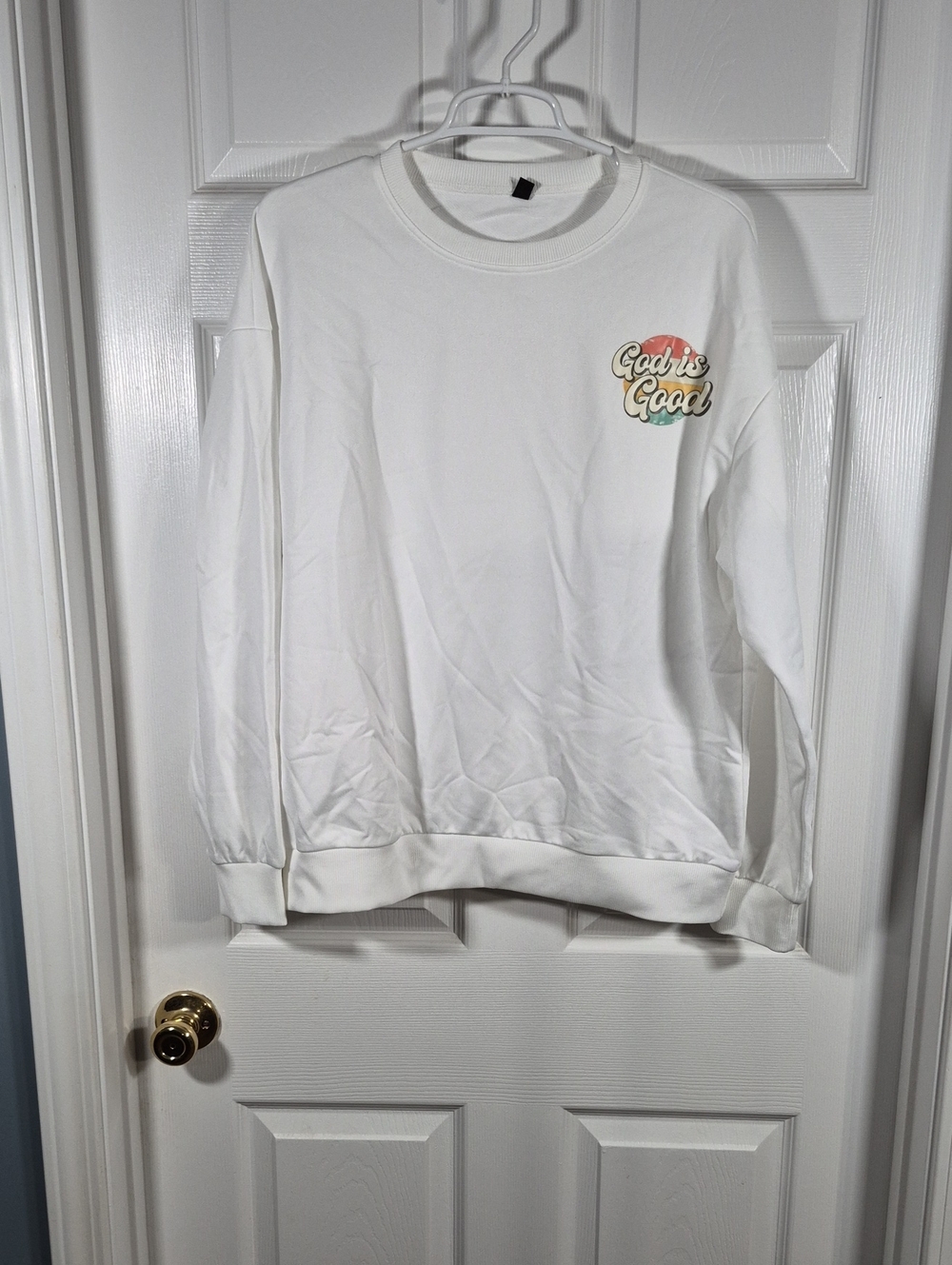 God Is Good White Crewneck Sweatshirt - Men